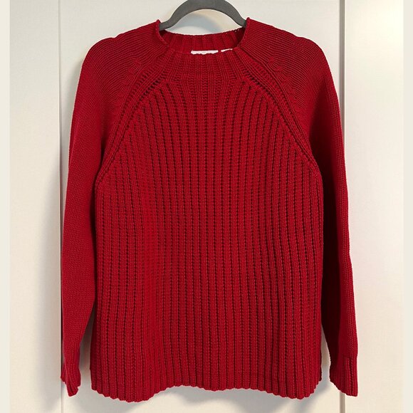 Liz Claiborne 100% Cotton Mock Neck Red Sweater - Picture 1 of 3
